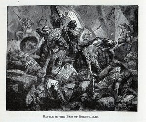 A batalha de Roncevaux Pass, 1882 de Unbekannt