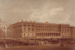 A Bolsa de Valores de Berlim na Burgstrasse, finais dos anos 1860 e início dos anos 1870 de Unbekannt