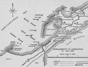 O bombardeio de Alexandria: Sketch Map, 1902 de Unbekannt