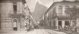 O final de Botafogo na elegante Rua São Clemente. Corcovado à distância, 1914 de Unbekannt