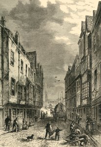 O Bridge-Foot, Southwark, em 1810, c1878. de Unbekannt