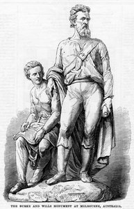 O monumento de Burke e Wills em Melbourne, Austrália, 1865 de Unbekannt