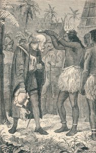 O Cacique Colocando uma Coroa Sobre a Cabeça de Colombo, 1904 de Unbekannt