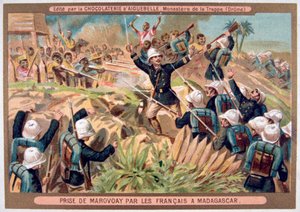 A captura de Marovoay pelos franceses, Madagascar, séculos XIX e XX de Unbekannt