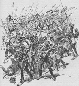 A carga dos lanceiros austríacos, 1902 de Unbekannt