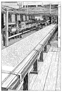 A sala de impressão Chintz, Merton Abbey Mills, Londres, 1899 de Unbekannt
