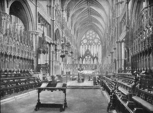 O coro, Catedral de Lincoln, 1902 de Unbekannt