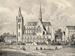 A igreja e parte da abadia de São Victor, 1915 de Unbekannt