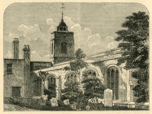 A Igreja de Allhallows, Barking, em 1750, c1872. de Unbekannt