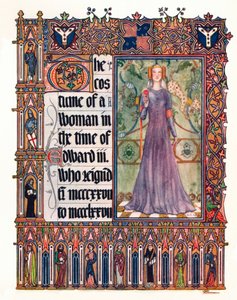 O traje de uma mulher no reinado de Eduardo III, c1353 de Unbekannt