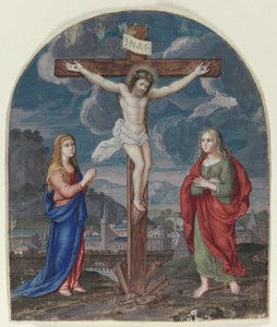 A Crucificação: Miniatura Excisada de um Livro de Oração, c. 1540-1550. de Unbekannt