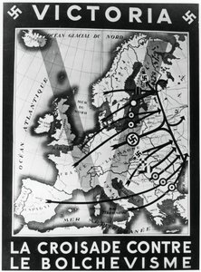 A cruzada contra o bolchevismo, cartaz de propaganda francesa de Vichy, 1941