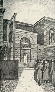 A porta dos devedores, prisão de Newgate, Londres, em 1821, 1938 de Unbekannt