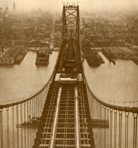 A ponte suspensa do rio Delaware, c1930. de Unbekannt