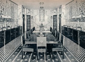 A sala de jantar do palácio Stoclet, Bruxelas, Bélgica, c1914 de Unbekannt