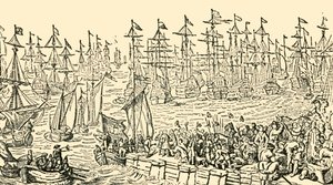 O embarque de Guilherme de Orange da Holanda para a Inglaterra, 1688, c1930. de Unbekannt