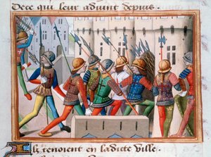 Os ingleses sendo expulsos de Paris, abril de 1436, 1484 de Unbekannt
