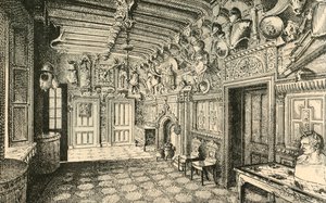 O hall de entrada. - Ao longo do muro estão muitos trajes da armadura antiga., 1882. de Unbekannt