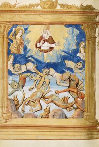 A queda de Lúcifer. Do livro de horas, c. 1500 de Unbekannt