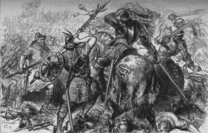 A luta pelo padrão em Pinkie, 10 de setembro de 1547, c1880 de Unbekannt