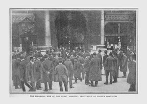 O lado financeiro do grande desastre, excitação em Lloyds continua, 20 de abril de 1912. de Unbekannt