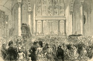 O sermão da flor na Igreja de St. Catherine Cree, c1872. de Unbekannt