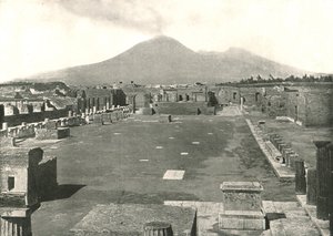 O Fórum de Pompéia e Vesúvio, Itália, 1895. de Unbekannt