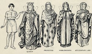 A Galeria de Trajes Britânicos: Como as Pessoas Se Vestiram no Anglo-Saxon Times, c1934 de Unbekannt