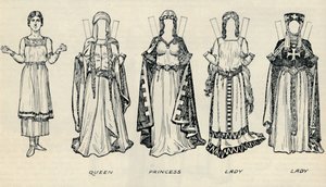 A Galeria de Traje Britânico: Tipos de Vestido no Início dos Tempos Plantagenet, c1934 de Unbekannt