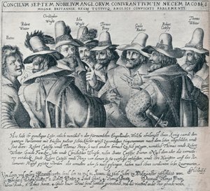 Os Conspiradores da Trama da Pólvora e seus Servos Bates, 1605, 1901 de Unbekannt