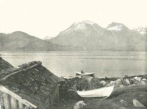 O Hardangerfjord em Rosendal, Noruega, 1895. de Unbekannt
