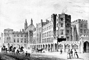 A Câmara dos Lordes e a Câmara dos Comuns, Westminster, início do século XIX c1905 de Unbekannt
