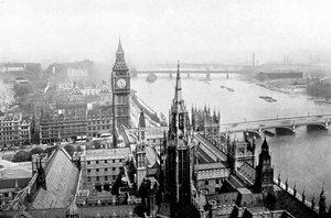 As Casas do Parlamento, como pode ser visto na Torre Victoria, Westminster, Londres, c1905 de Unbekannt