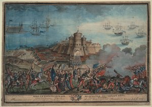 O exército imperial da Rússia antes do porto turco de Ochakov, 1790 de Unbekannt