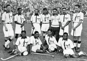 A equipe indiana de hóquei, vencedores da medalha de ouro, Jogos Olímpicos de Berlim, 1936 de Unbekannt