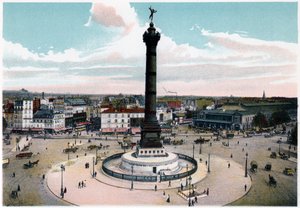A coluna de julho na Place de la Bastille, Paris, c1900 de Unbekannt