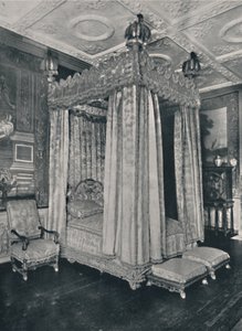 O quarto dos reis em Knole. Estrado feito para James I, 1928 de Unbekannt