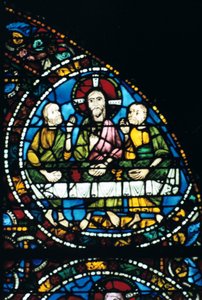 A Última Ceia, vitral, Catedral de Chartres, França, 1194-1260 de Unbekannt