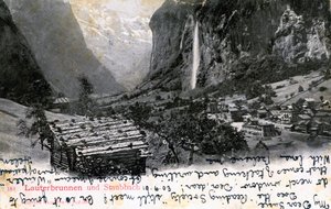 O vale de Lauterbrunnen, Bernese Oberland, Suíça, 1903 de Unbekannt
