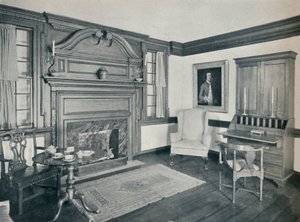 A sala de estar da Casa Francis Corbin, em Edenton, construída em 1758, 1930 de Unbekannt