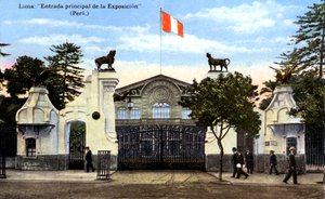 A entrada principal da exposição, Lima, Peru, c1900s de Unbekannt