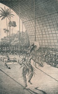 O rei Mangbattu Munsa dança diante de suas esposas e guerreiros, c1870, 1903 de Unbekannt
