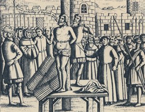 O Martyrdome do Mestre William Tindall na Flandres pelo Castelo de Vilvord, 1563, 1947 de Unbekannt