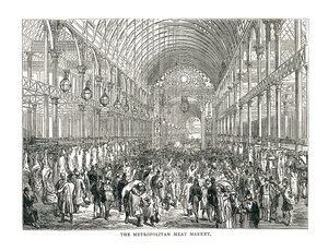 O mercado metropolitano de carne, 1878 de Unbekannt