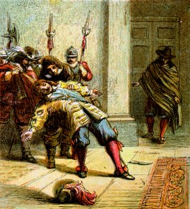 O assassinato de Buckingham, 1628, c1850 de Unbekannt