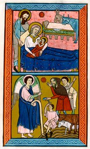 A Natividade e a Anunciação aos Pastores, início do século XIII de Unbekannt