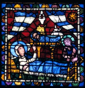 A Natividade, vitral, Catedral de Chartres, França, 1194-1260 de Unbekannt