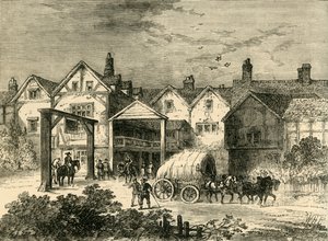 Old Tabard Inn, no século XVII, c1878. de Unbekannt
