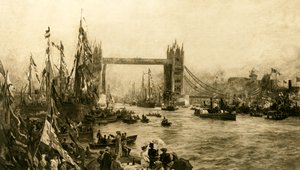 A cerimônia de abertura da Tower Bridge, c1894. de Unbekannt
