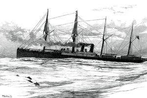 Navio a vapor Orient Company, empresa de navegação a vapor Orient, c1880 de Unbekannt